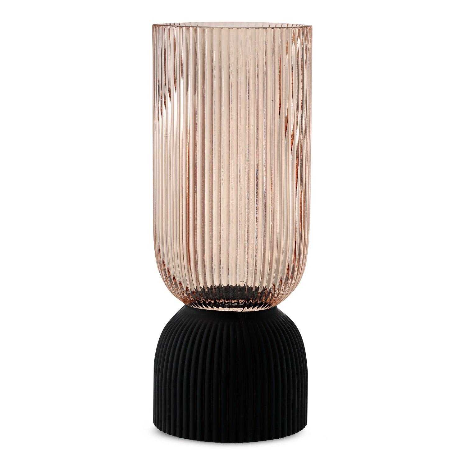 Ribbed Hourglass Vase-Medium-Champagne - PRHOMZ