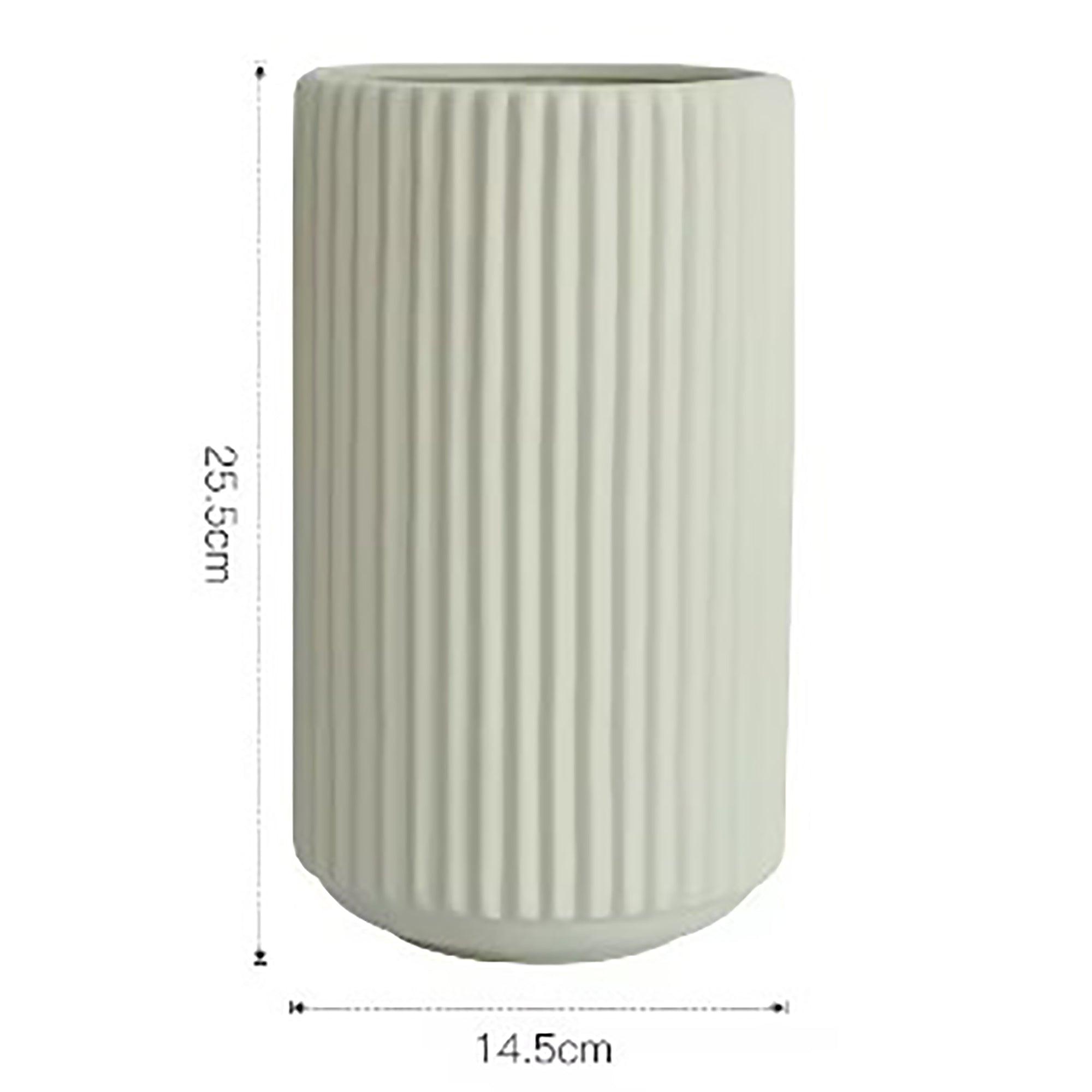Ribbed Ceramic Vase-Mint-XXL - PRHOMZ