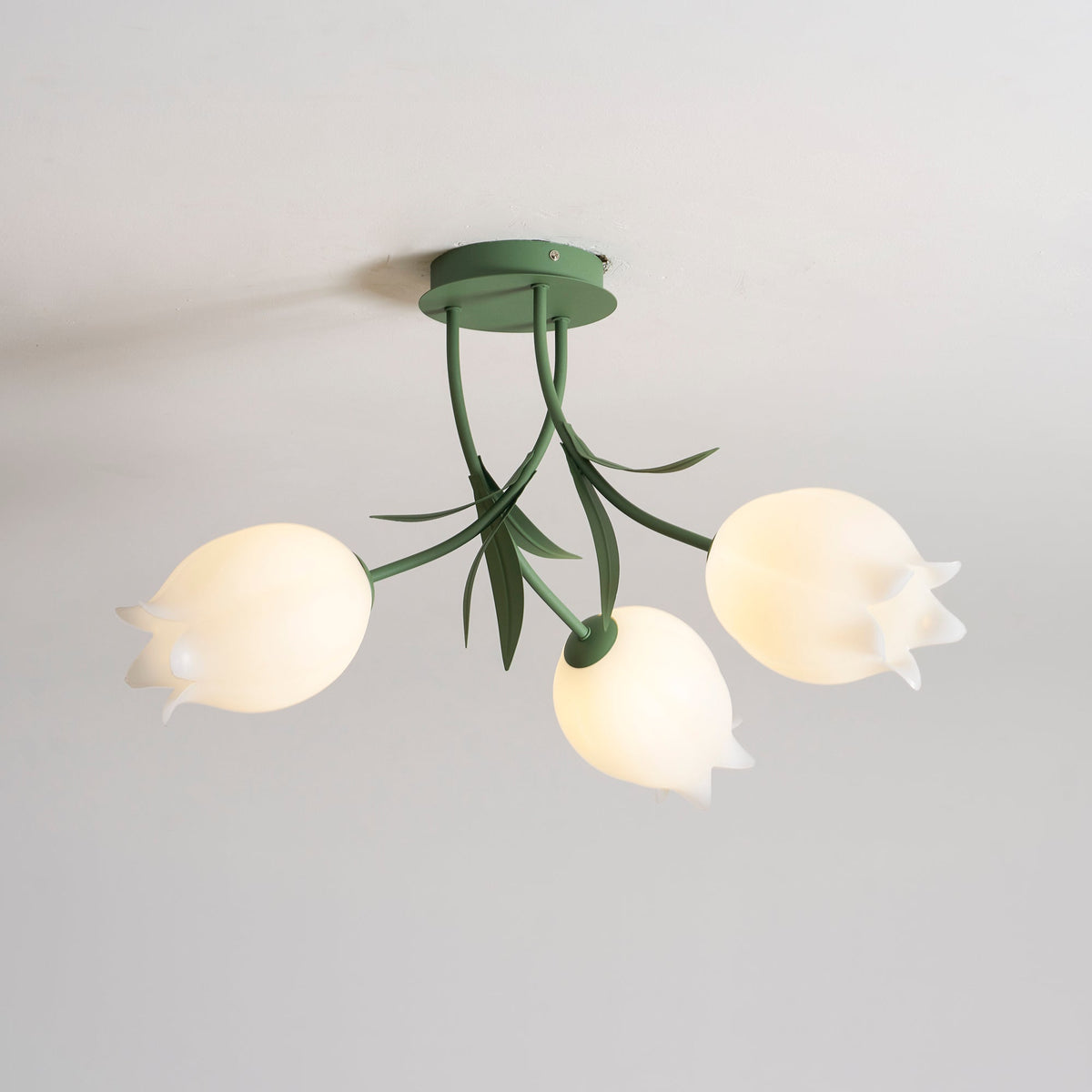 Lilia | Multi-Head Flush Mount Ceiling Light with Acrylic Lily Shades, Dimmer Compatible