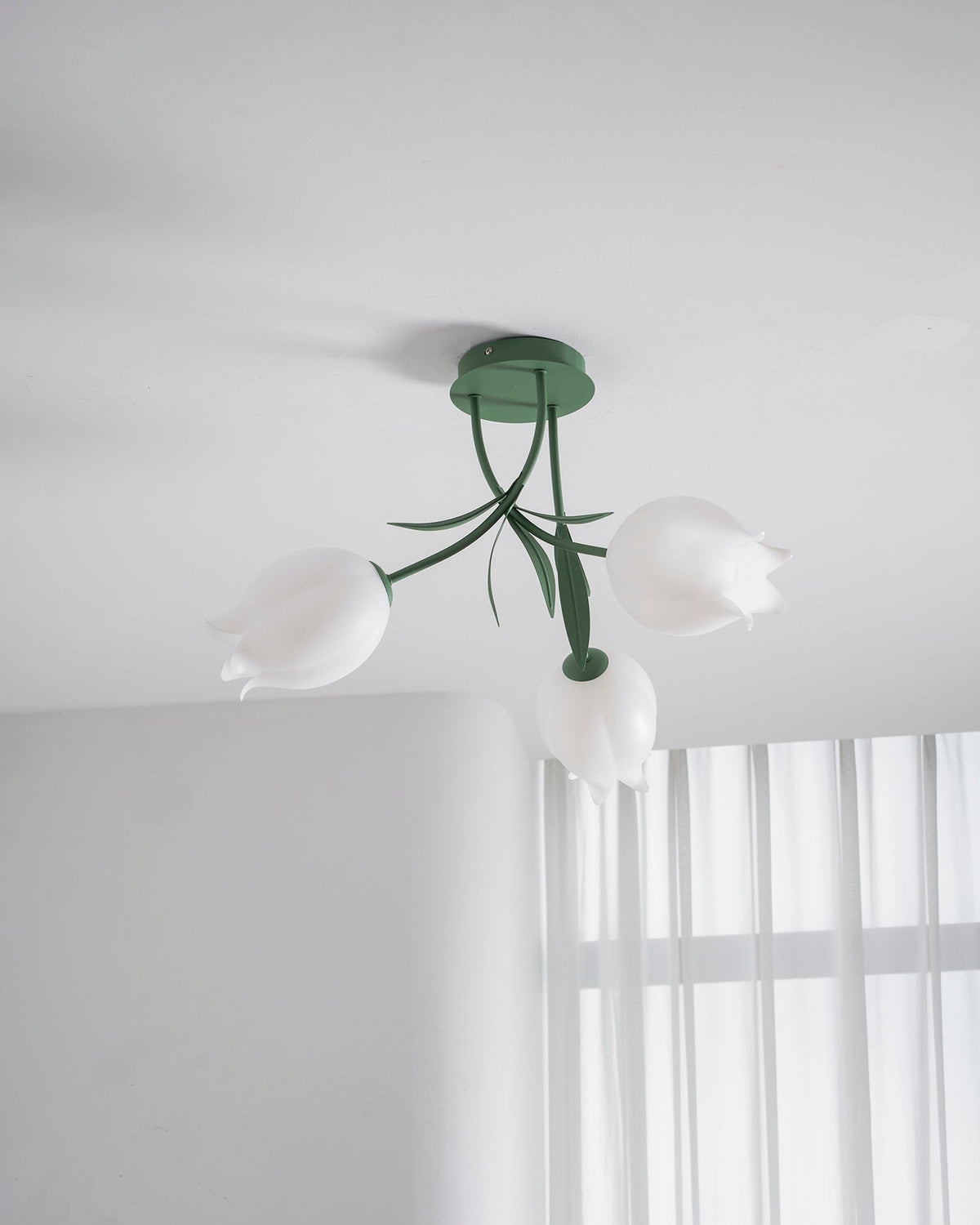 Lilia | Multi-Head Flush Mount Ceiling Light with Acrylic Lily Shades, Dimmer Compatible
