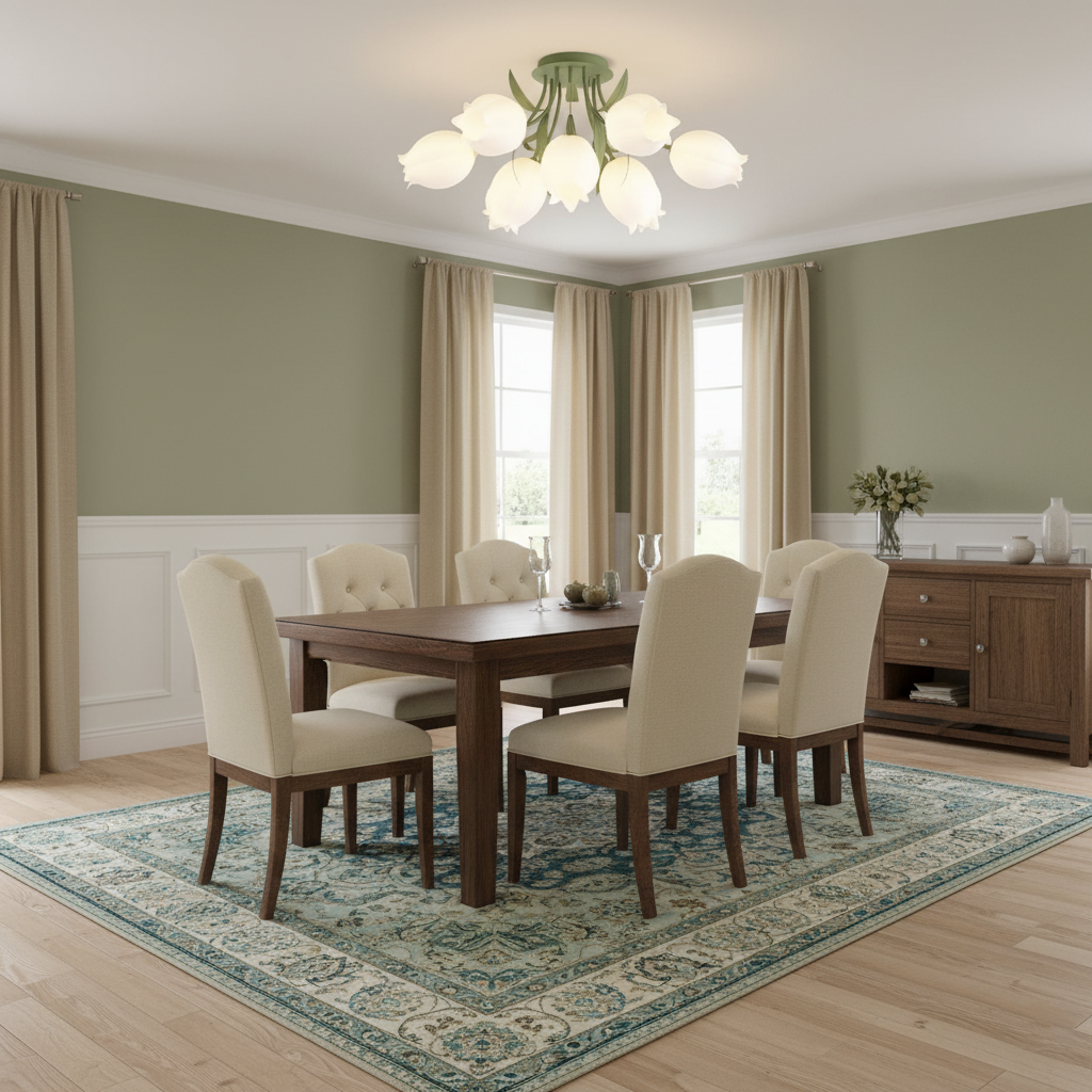 Lilia | Multi-Head Flush Mount Ceiling Light with Acrylic Lily Shades, Dimmer Compatible