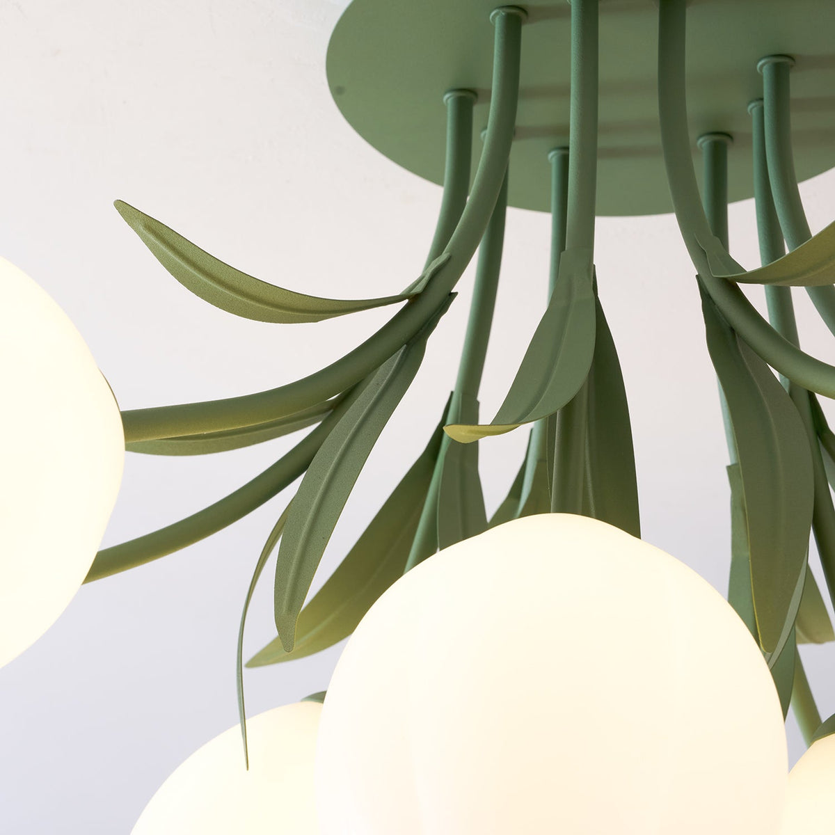 Lilia | Multi-Head Flush Mount Ceiling Light with Acrylic Lily Shades, Dimmer Compatible