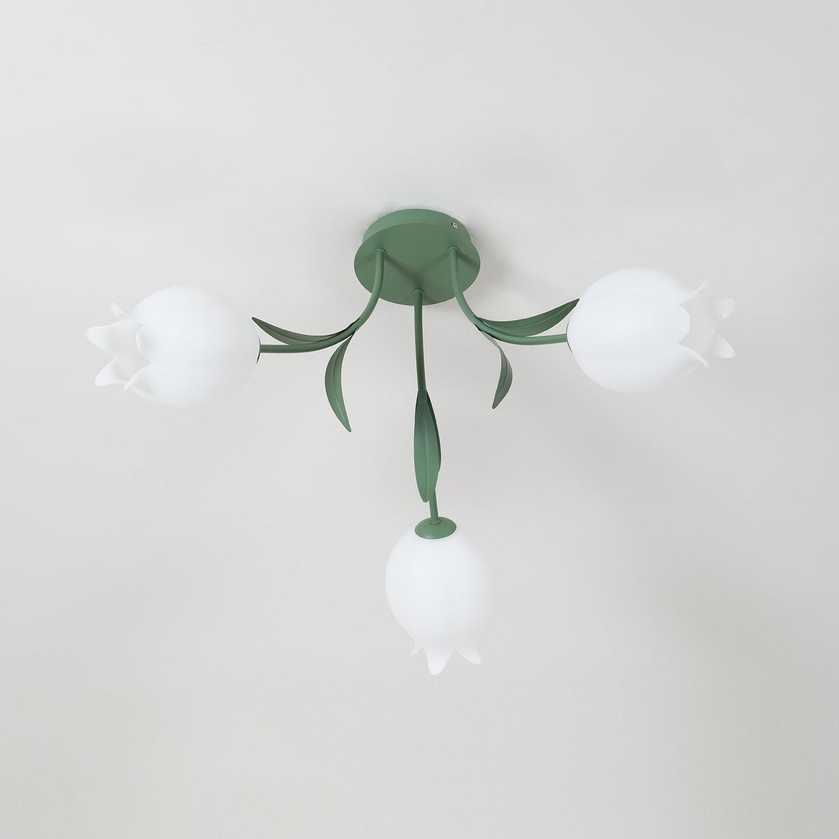 Lilia | Multi-Head Flush Mount Ceiling Light with Acrylic Lily Shades, Dimmer Compatible