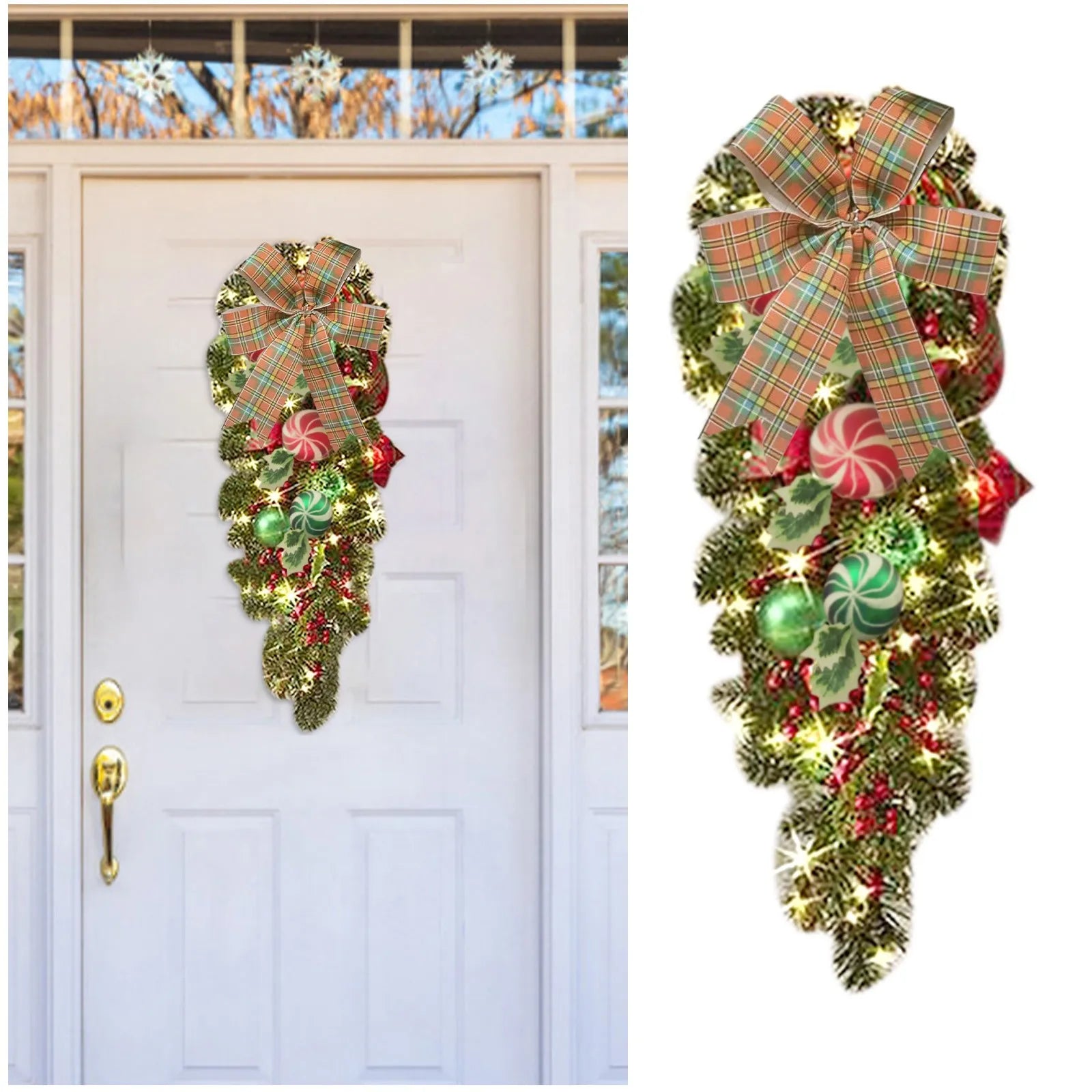 Christmas Vine Garland Wreath Door Hanger Ornament-4