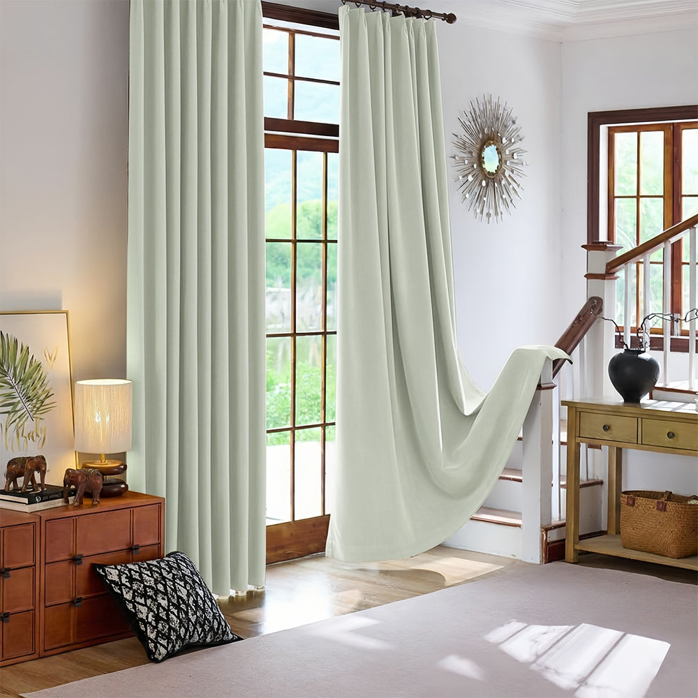 Rosalyn Matte Velvet Room Darkening Thermal Curtains