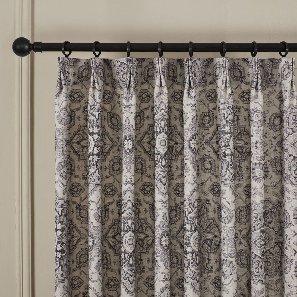 Rossa Grey Blue French Country Style Damask Custom Curtains