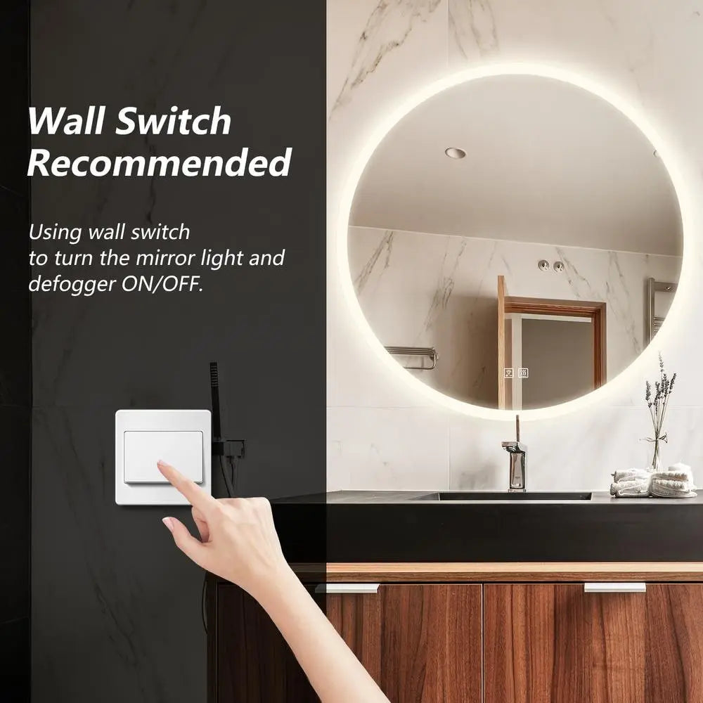 Round Backlit LED BATHROOMS Vanity Mirrors With Dimmable Lights