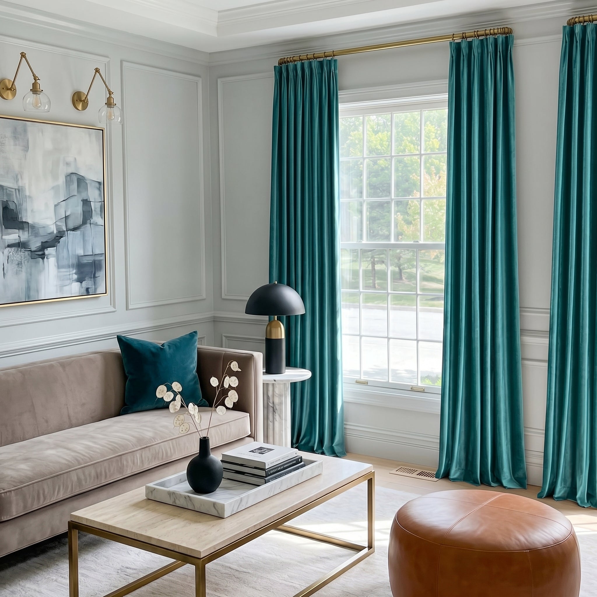 Ruby Elegant Green Custom Velvet Curtains