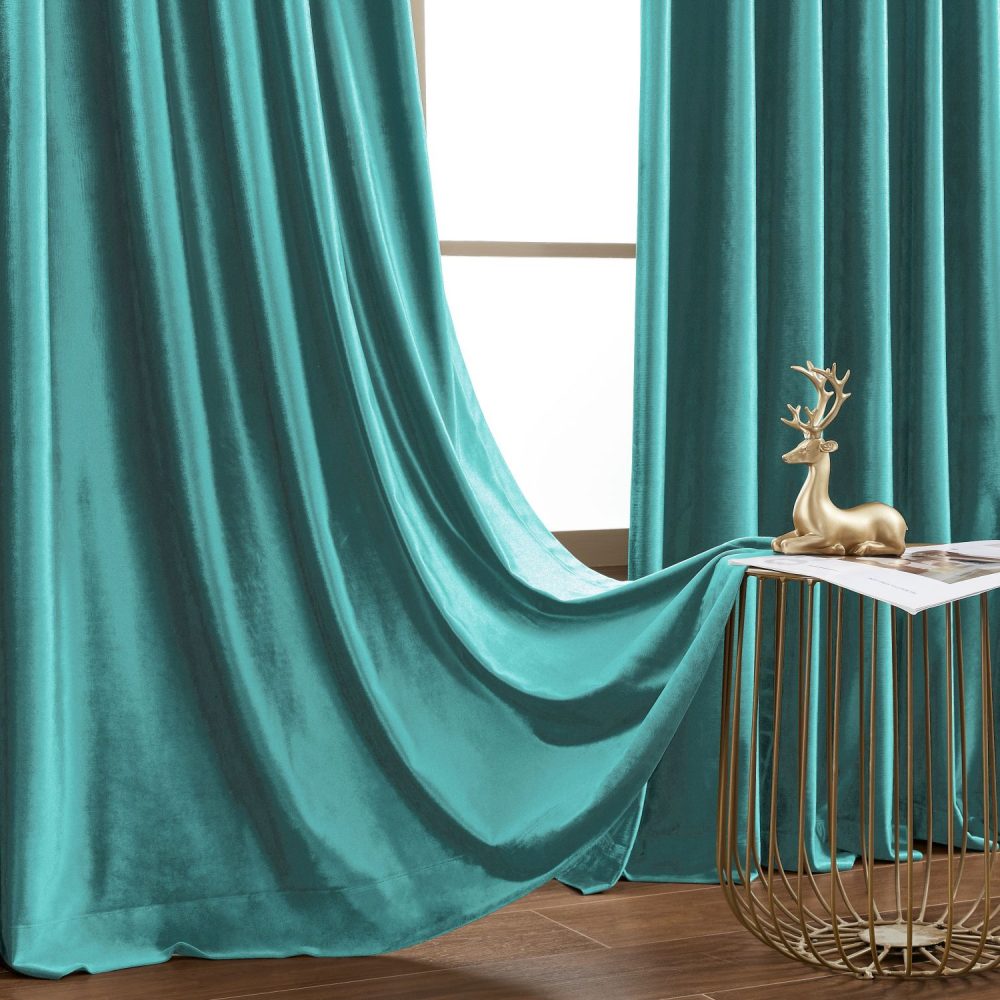 Ruby Elegant Green Custom Velvet Curtains