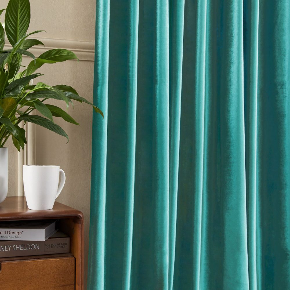 Ruby Elegant Green Custom Velvet Curtains