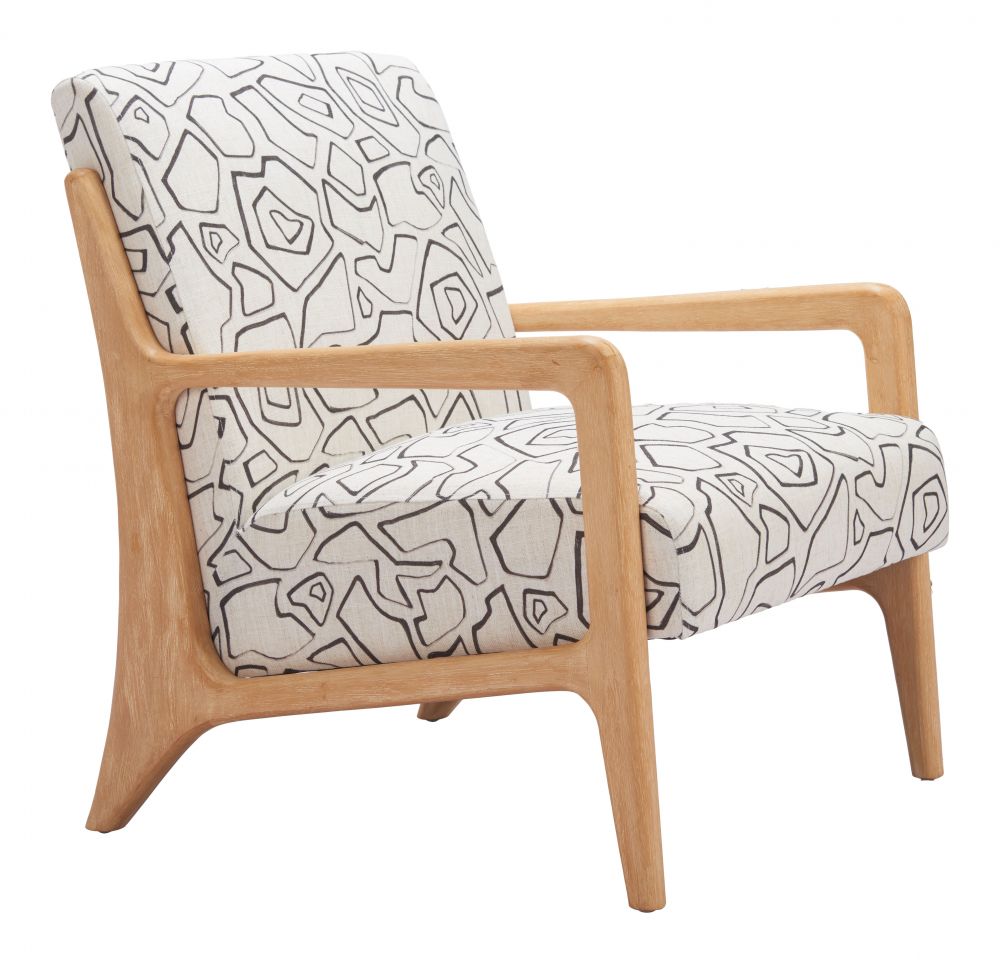 Runa Printed Fabric Accent Chair