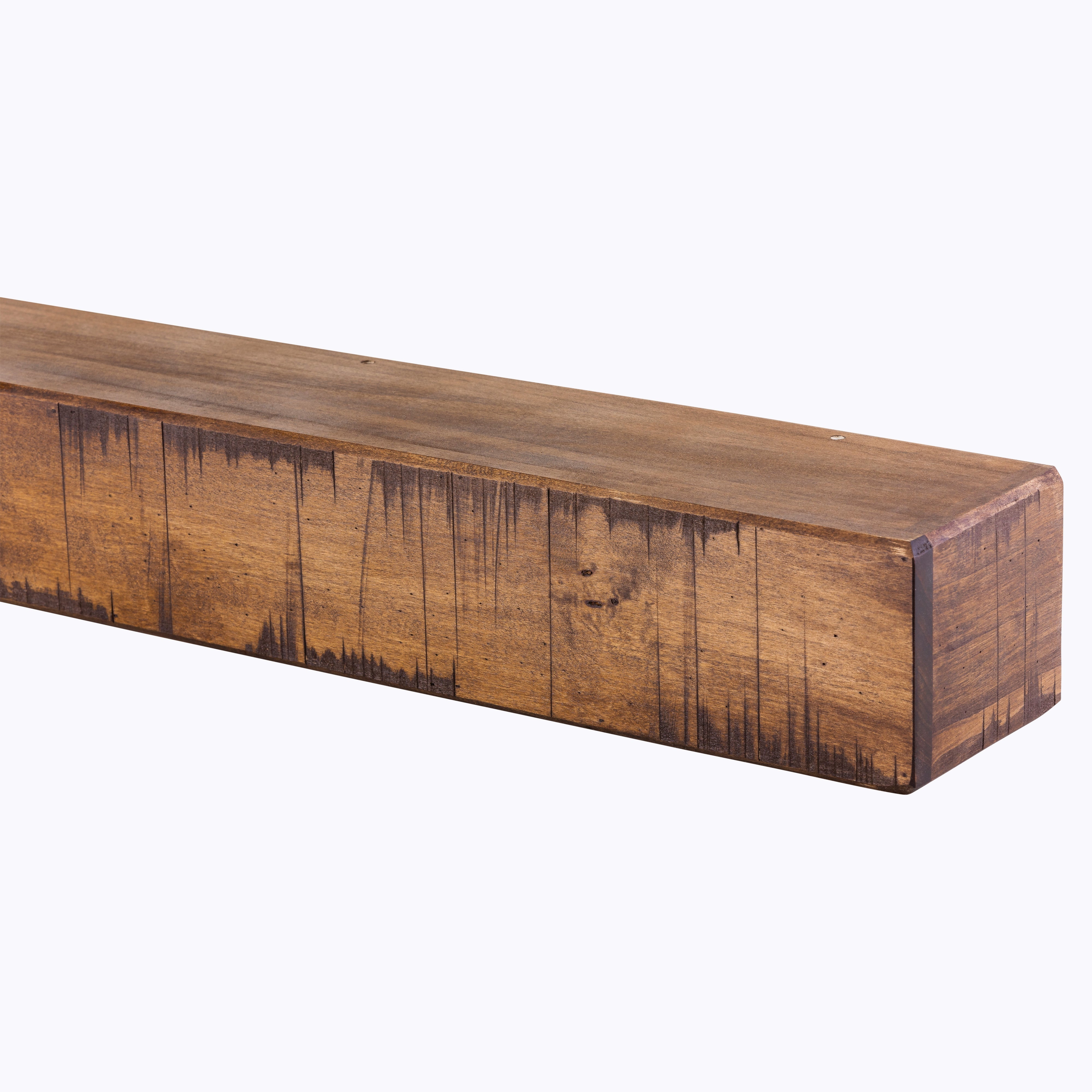 Rustic Poplar Fireplace Mantel Shelf