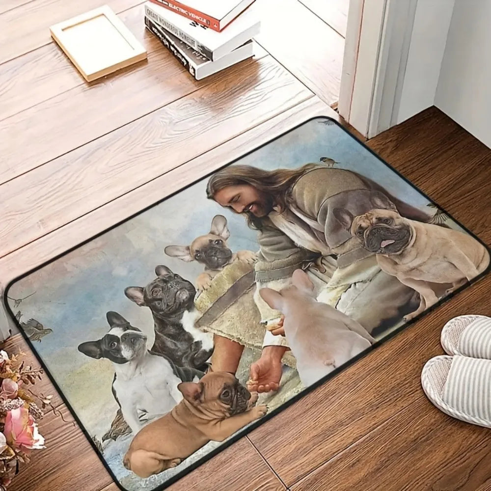 VIKAMA Adorable Dachshund Absorbent Non Slip Doormat Easy Clean Wear Resistant Entryway Rug Cute Pet Home Decor Mat