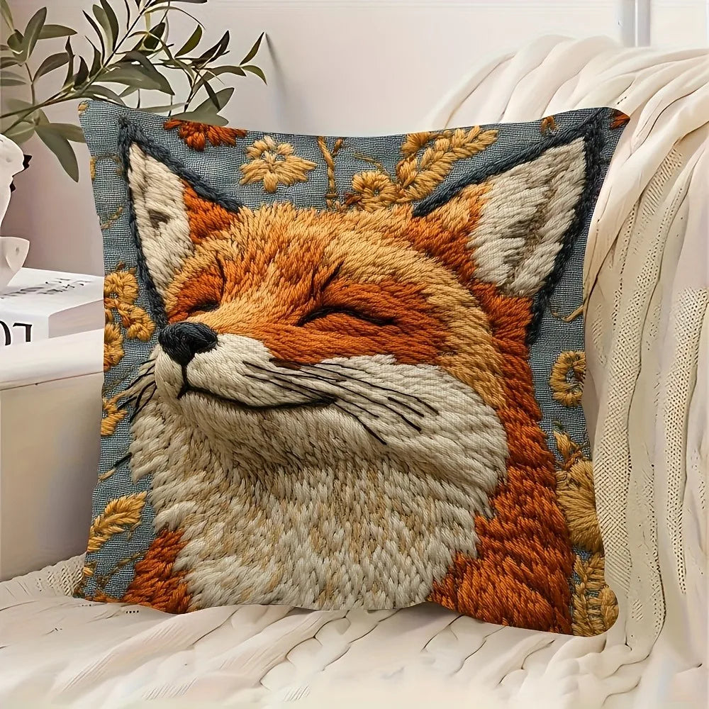 Fox Printed Pillowcase Sofa Cushion Cover
