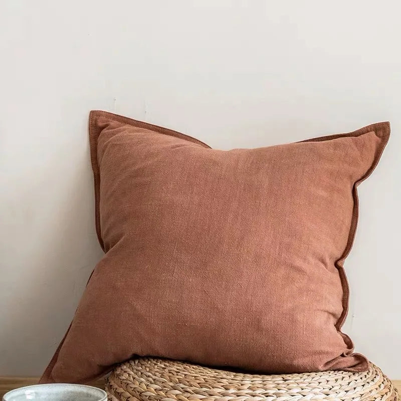 Pillow Cover Cotton Linen Washable