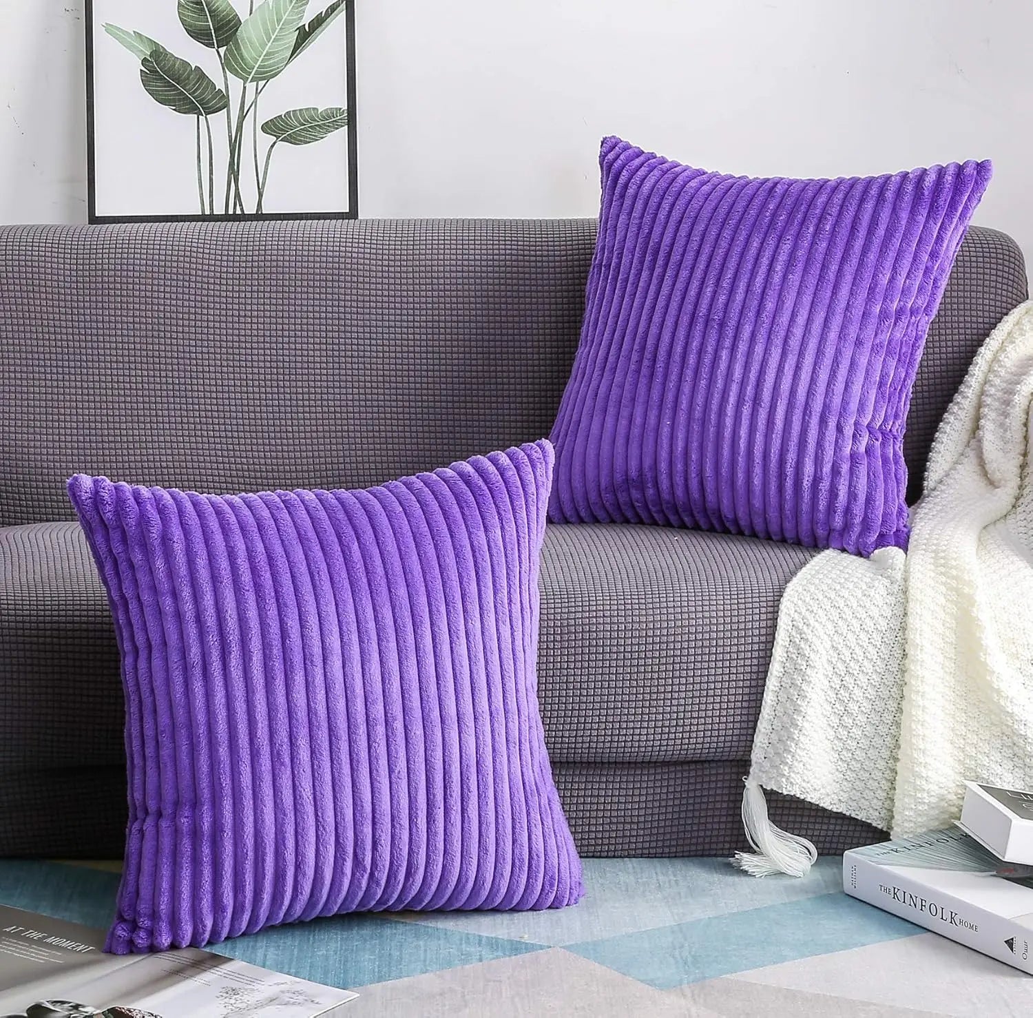 Striped Plush Pillowcases Set