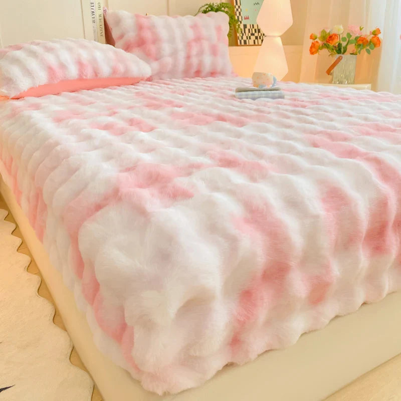 Bubble Fleece Single Bed Mattress Cover
