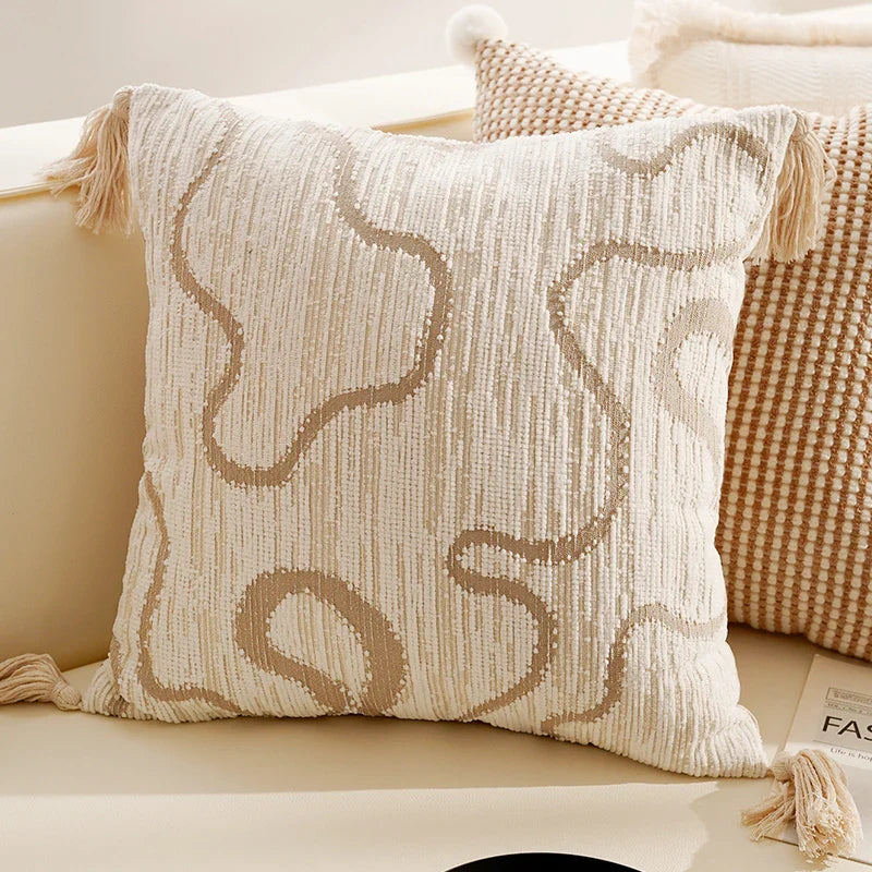 Brown Geometric Throw Pillow Cover