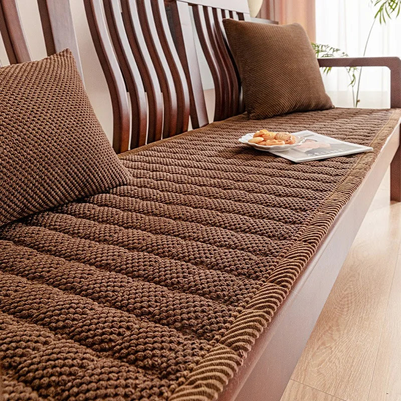 Corduroy Sofa Cushion Anti Slip Gray