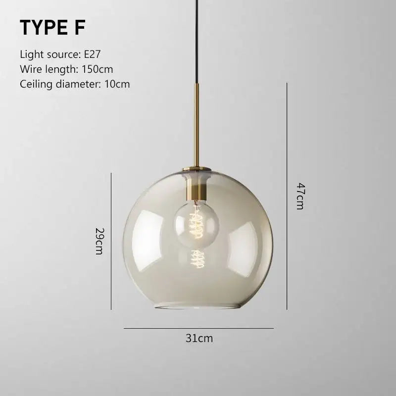 DecorBites™ LED Pendant Light Glass Single Head