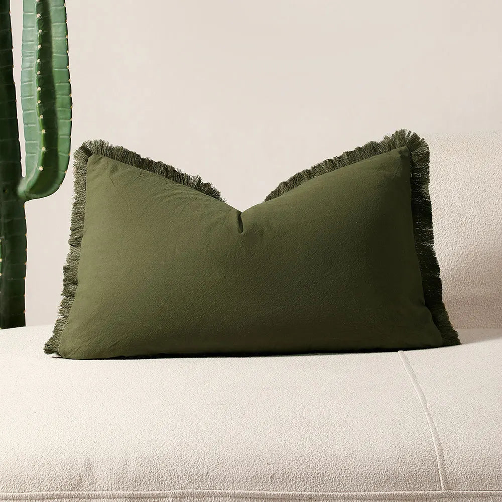 Boho Throw Pillow Cover Tassel Decor