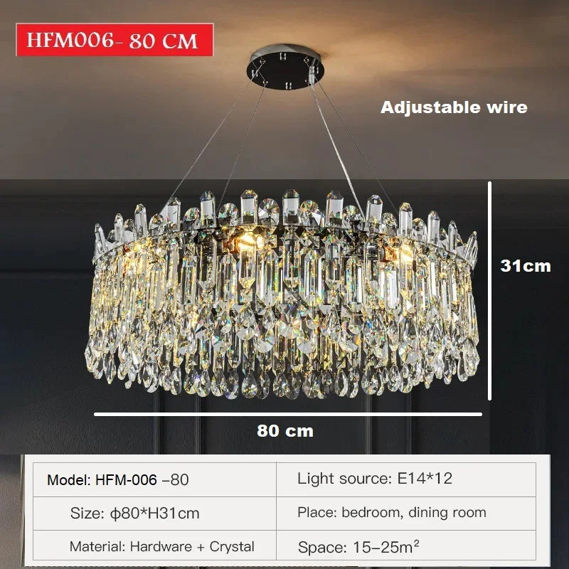 DecorBites™ Crystal Pendant Chandelier Adjustable Lighting