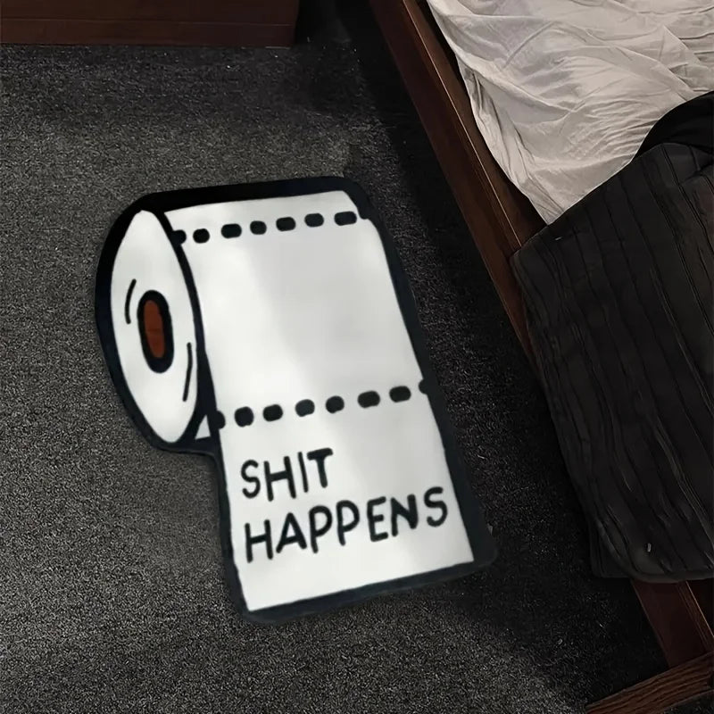 VIKAMA 50x80cm Shit Happen Personality Carpet Creative Floor Mat Rug For Bedroom Carpet For Live Room Funny Carpet Home Decorati