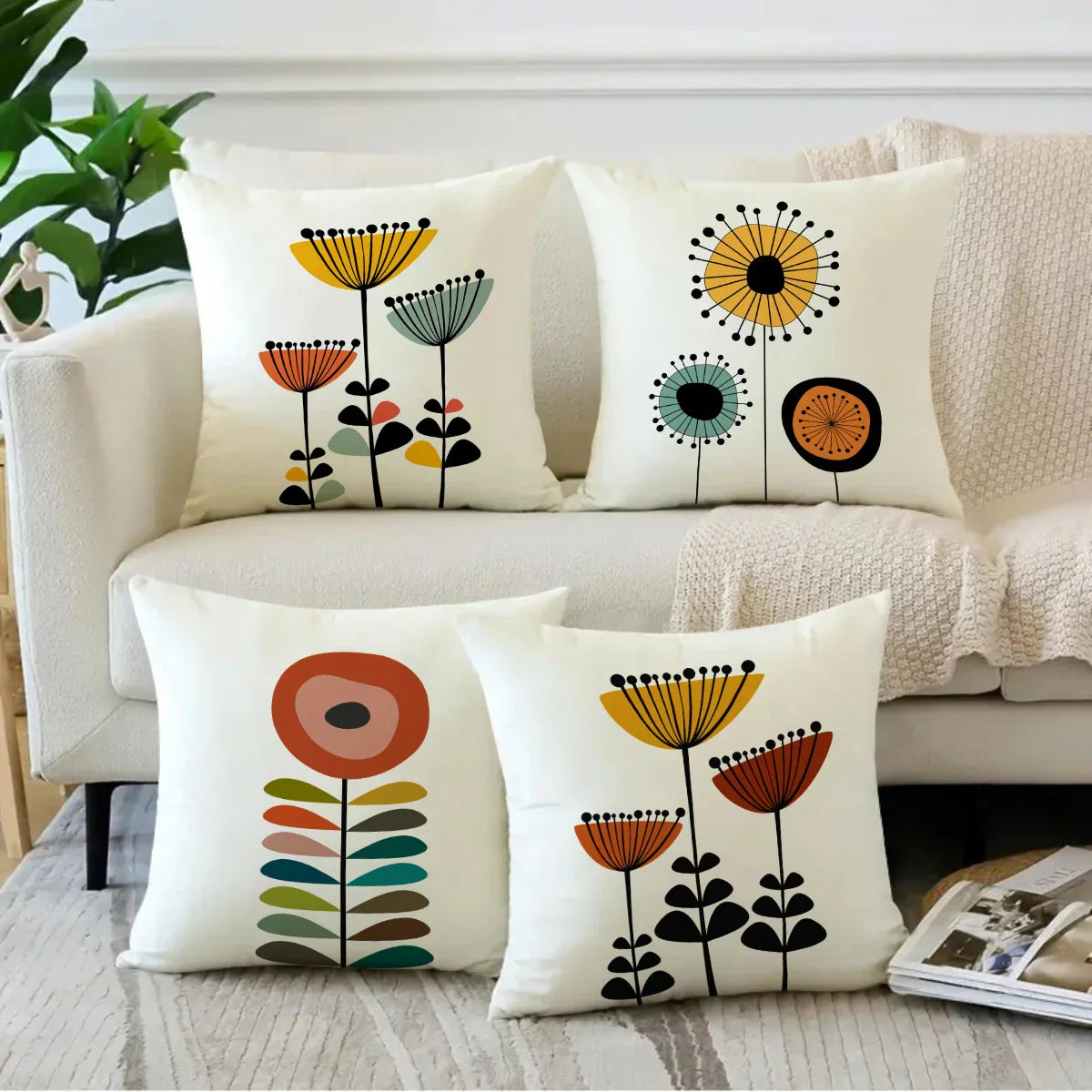 Floral Cushion Covers Bohemian Decor