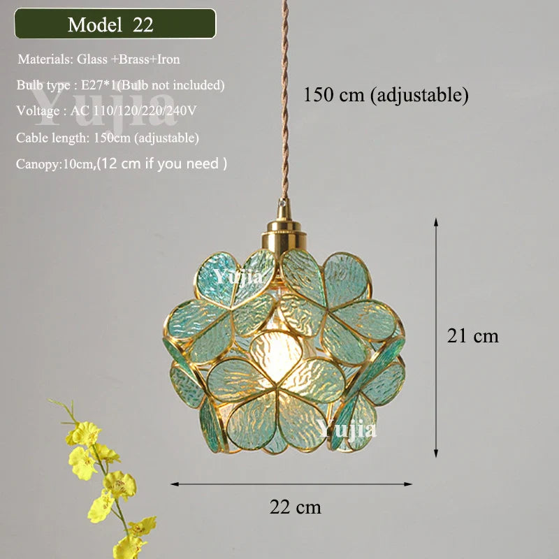 DecorBites™ Green Glass Pendant Light Fixture