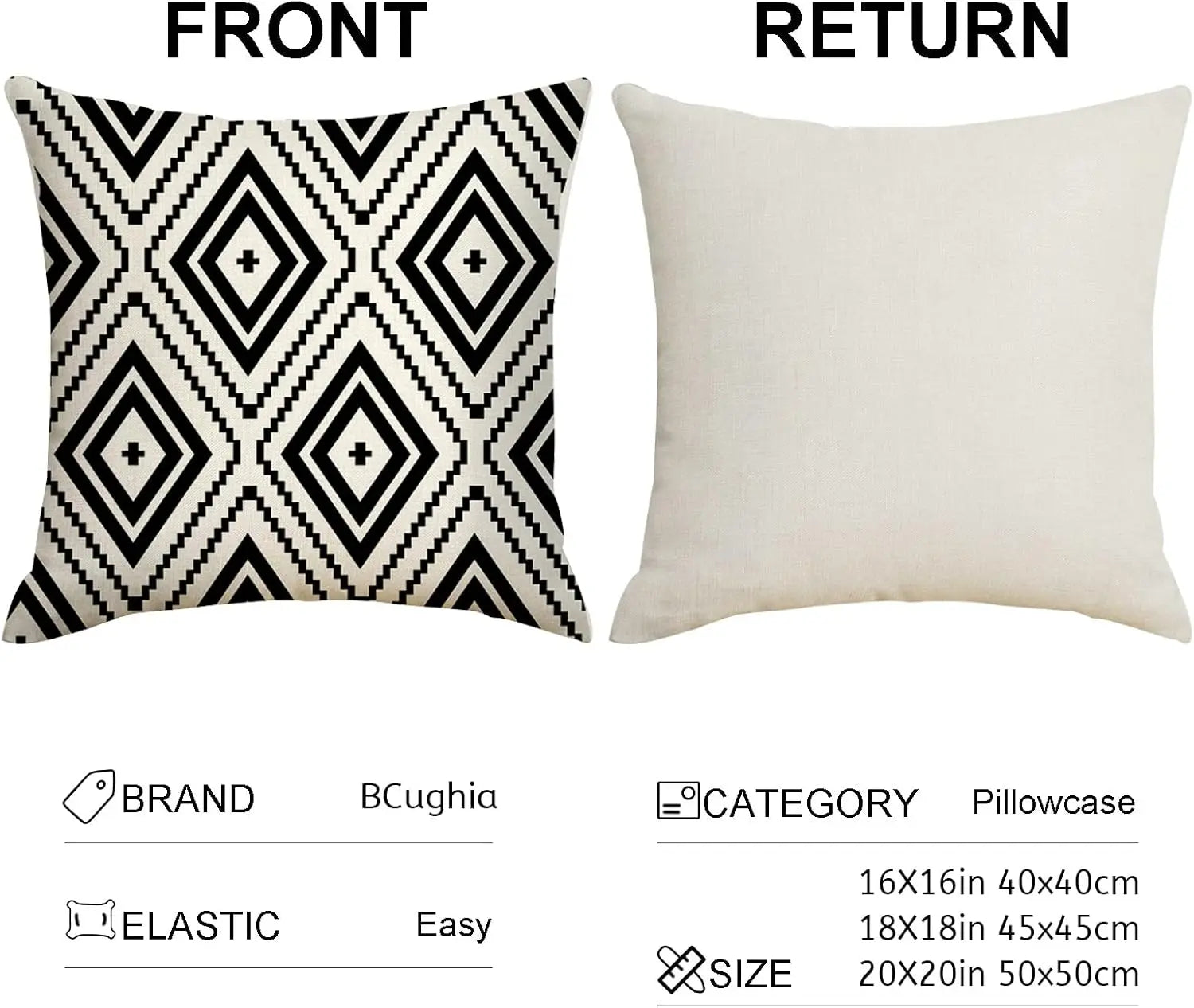 Geometric Linen Throw Pillow Covers