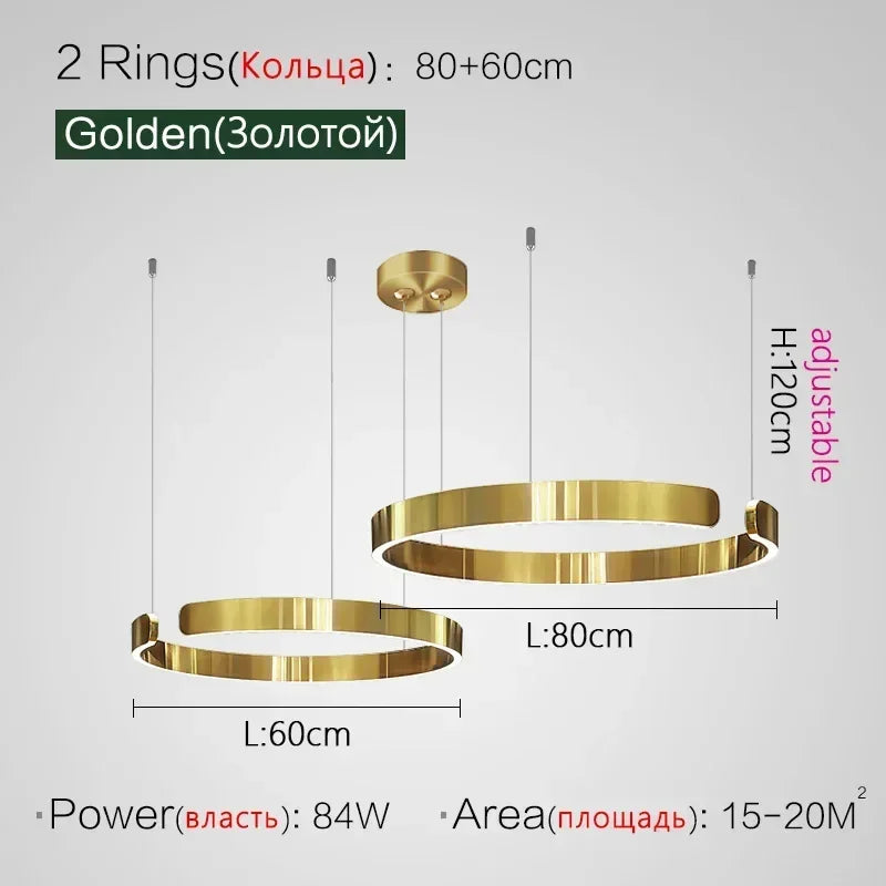 Round Gold Ceiling Chandeliers Lamp