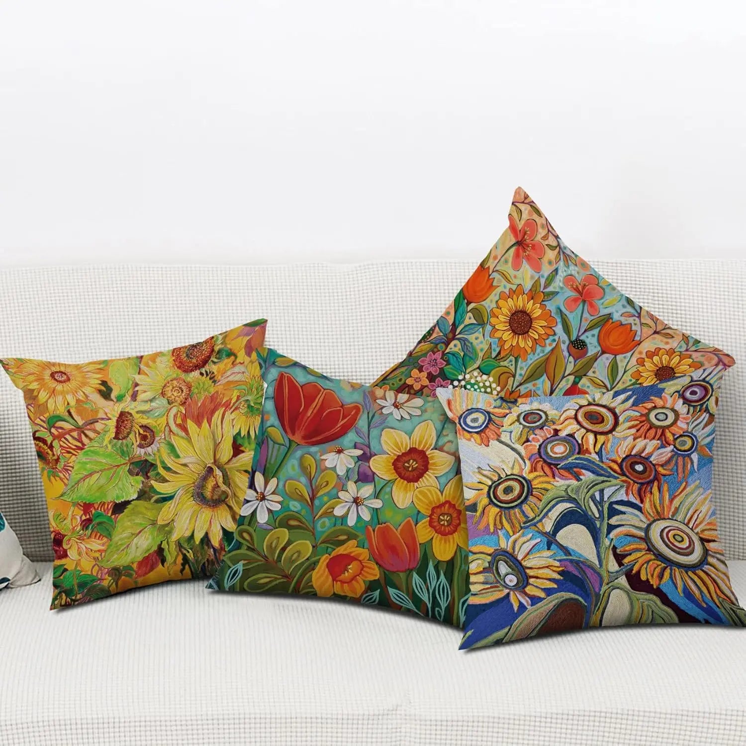 Flower Pillow Cover Retro Decorative