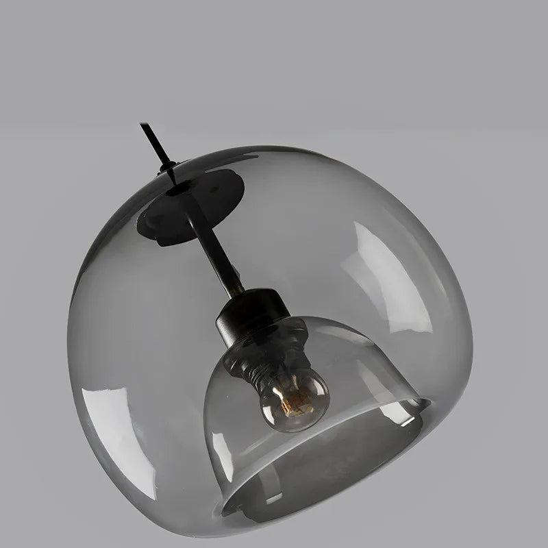 Glass Pendant Light Smoke Gray
