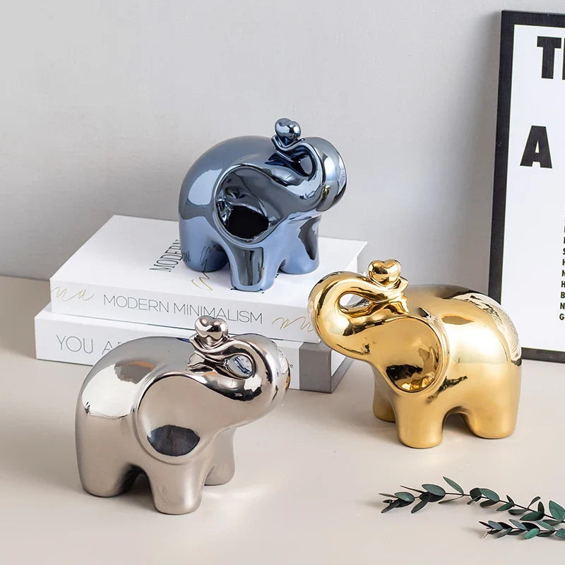 Cartoon Elephant Figurine Boho Home Decor Ornament Living Room Wine Cabinet DesktopTV cabinet Home