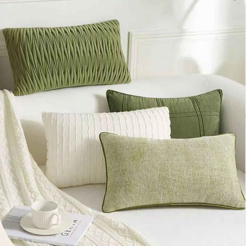 Green Pillow Cover Decorative Geometric