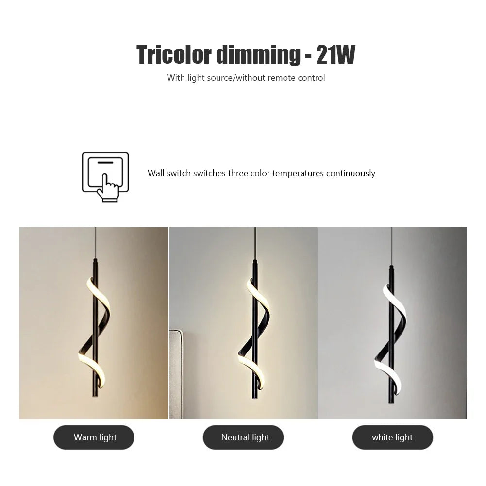 DecorBites™ Spiral Chandelier Modern Ceiling Lamp