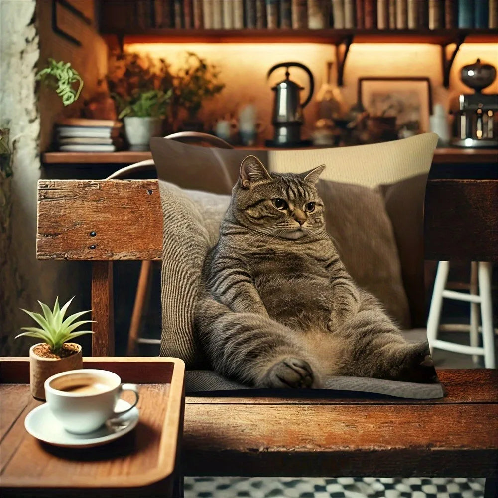 Fat Cat Pillowcase Durable Polyester