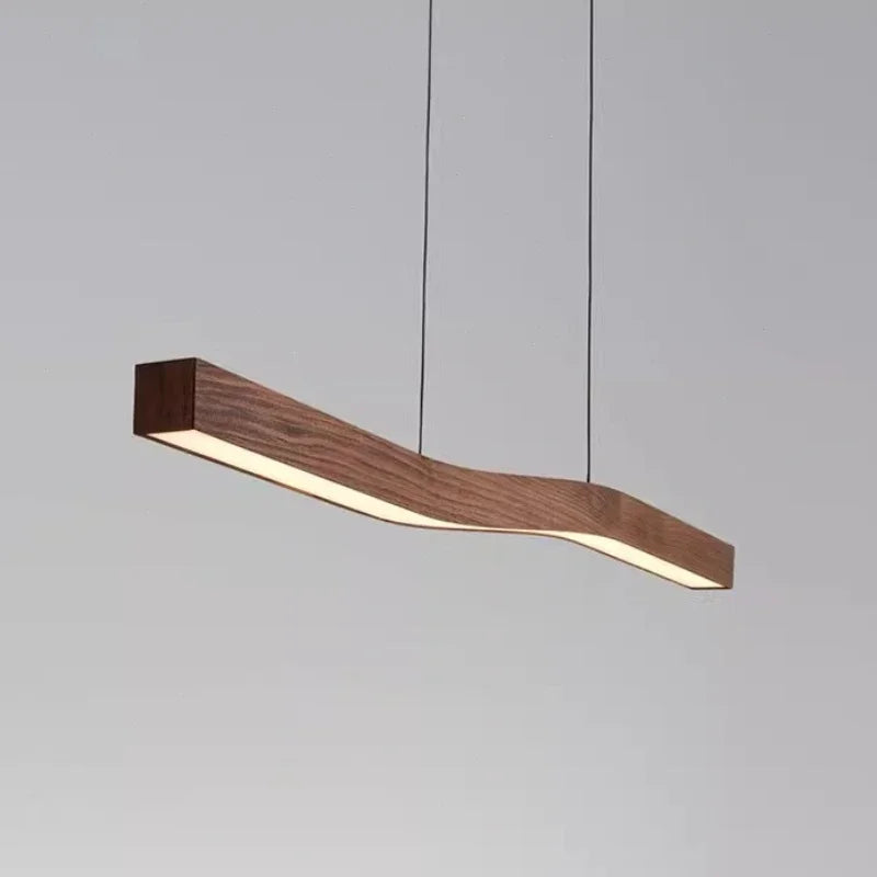 Pendant Light Linear Walnut Wood