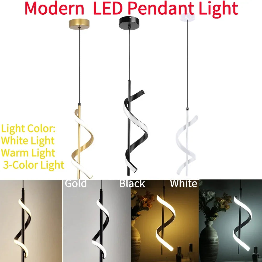 DecorBites™ Spiral Chandelier Modern Ceiling Lamp