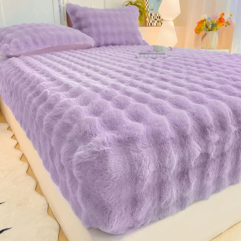 Bubble Fleece Single Bed Mattress Cover