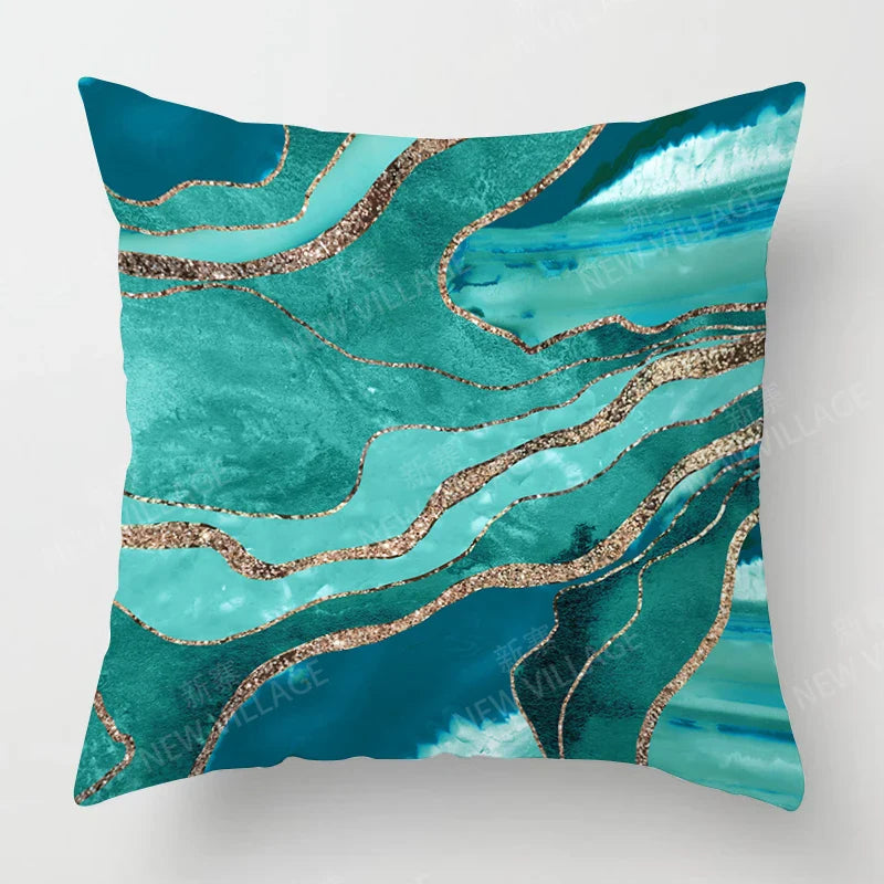 Green Cushion Cover Abstract Design