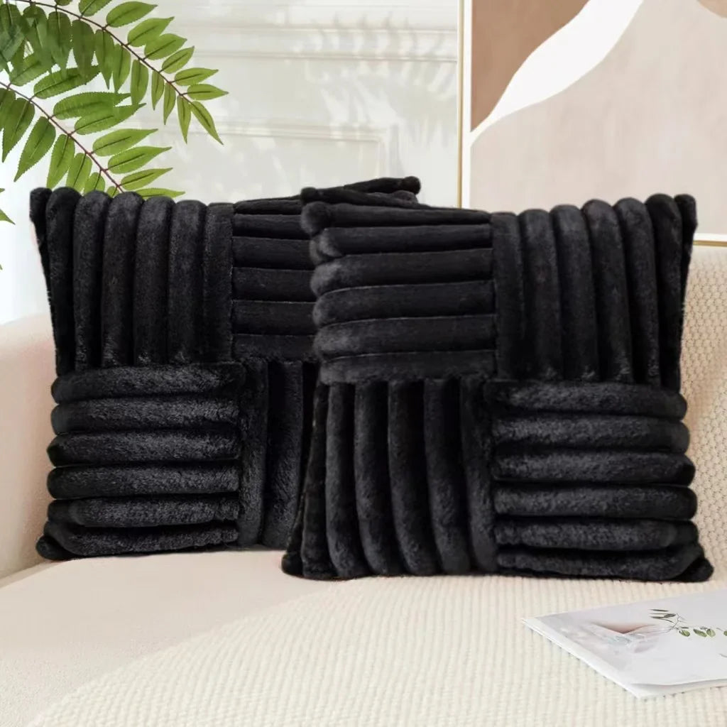 Artificial Plush Pillow Covers Set