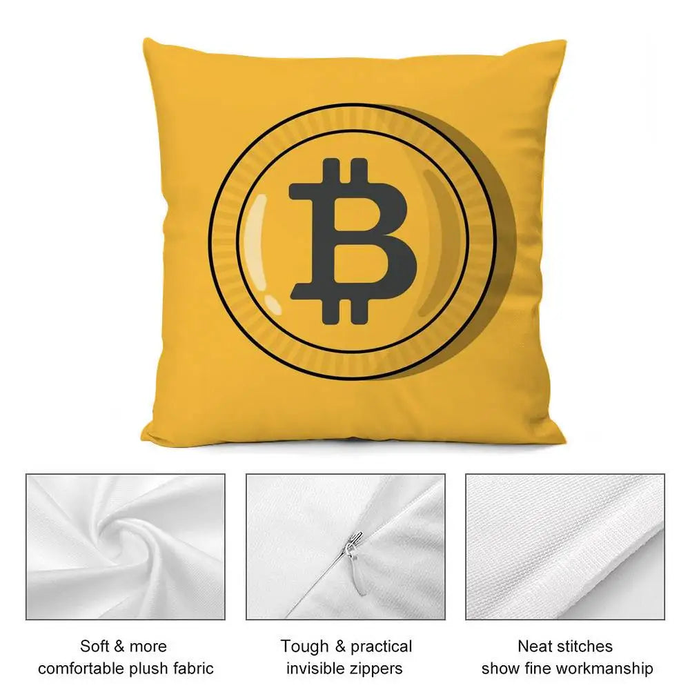 Bitcoin Pillow Case Soft Plush