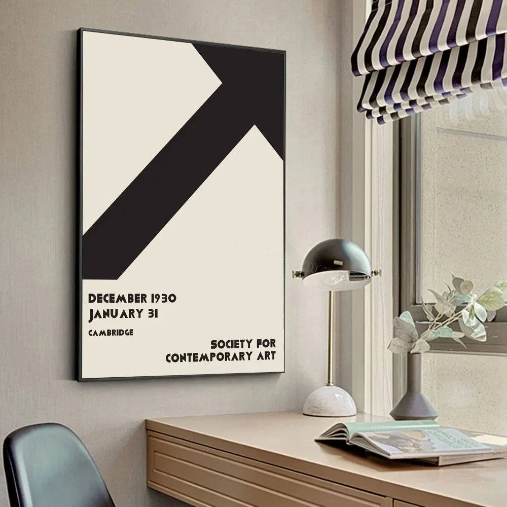 Bauhaus Abstract Art Exhibition Geometric Minimalist Lines Art Poster Canvas Painting Wall Prints Living Room Home Decor Poster
