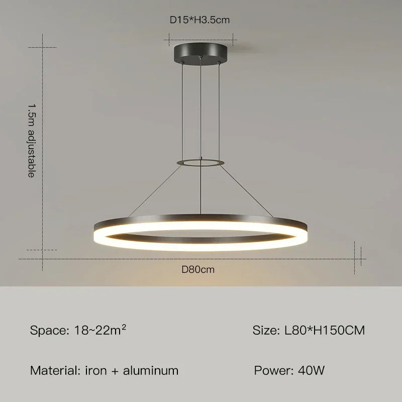 DecorBites™ Led Pendant Lamp Black Ring