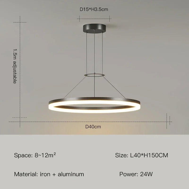 DecorBites™ Led Pendant Lamp Black Ring