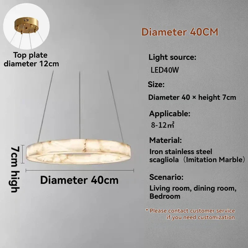 Faux Marble Pendant Light Resin