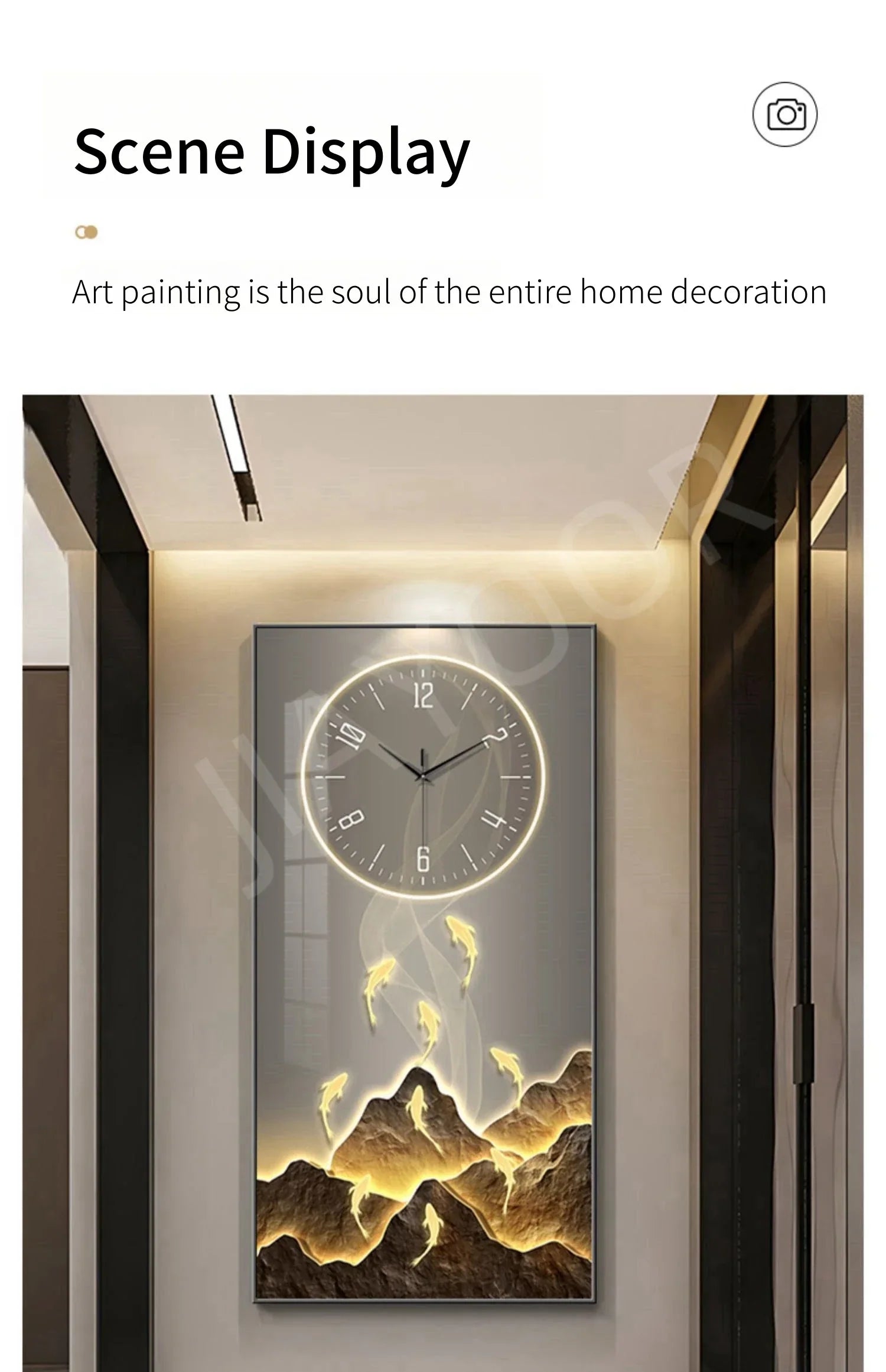Dlight Decor Wall Clock Lamp with Crystal Glow