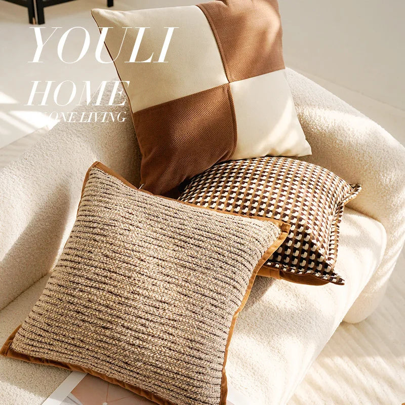 Brown Luxury Throw Pillow Cover