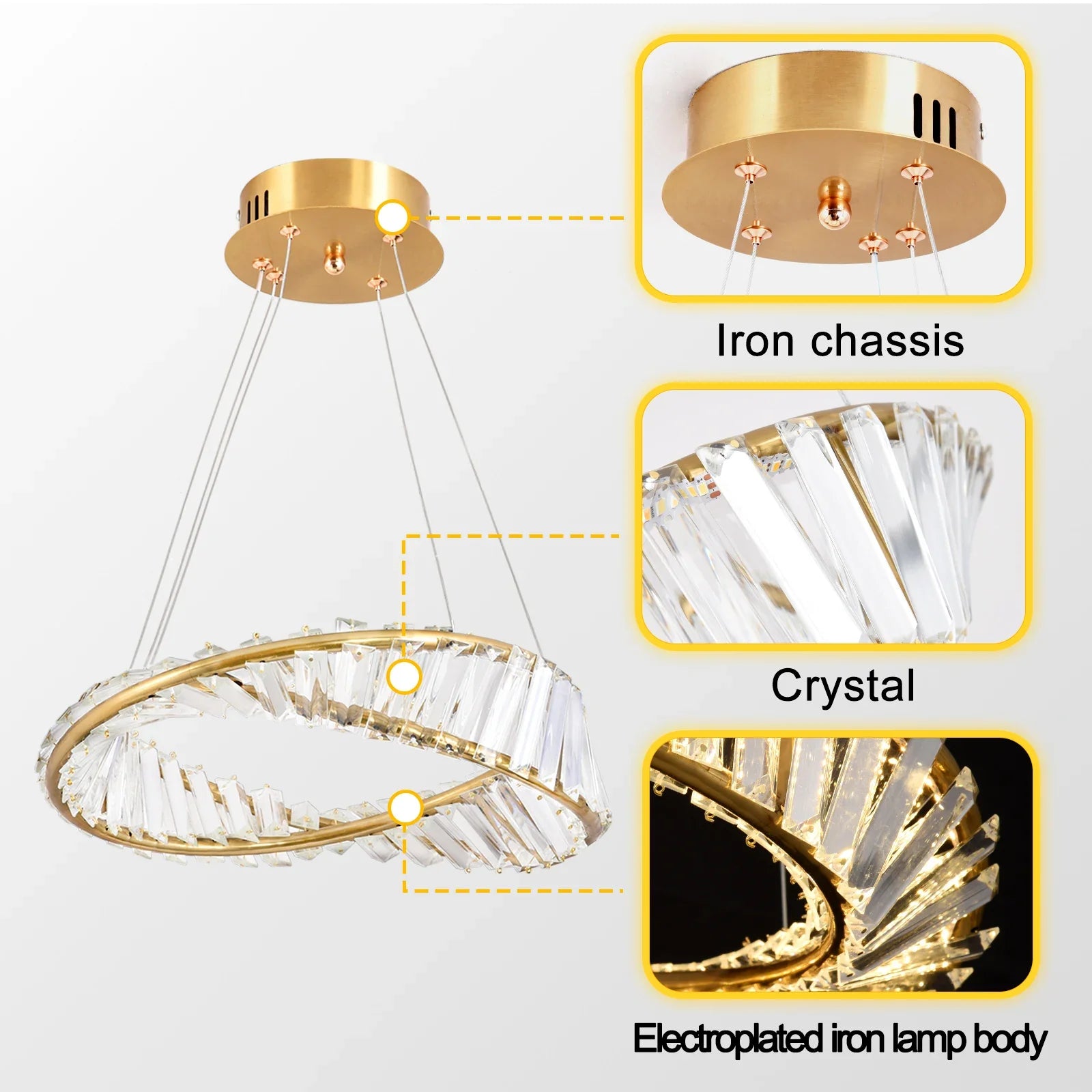 DecorBites™ LED Ring Pendant Light Chandelier